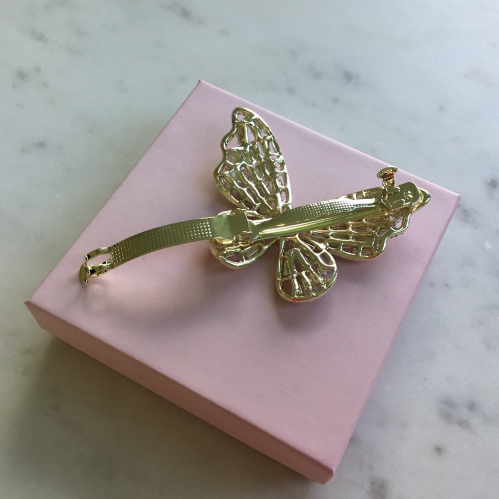 Sale $12 Firm! Butterfly Rhinestone Hairpin, barrette style - Picture 10 of 14
